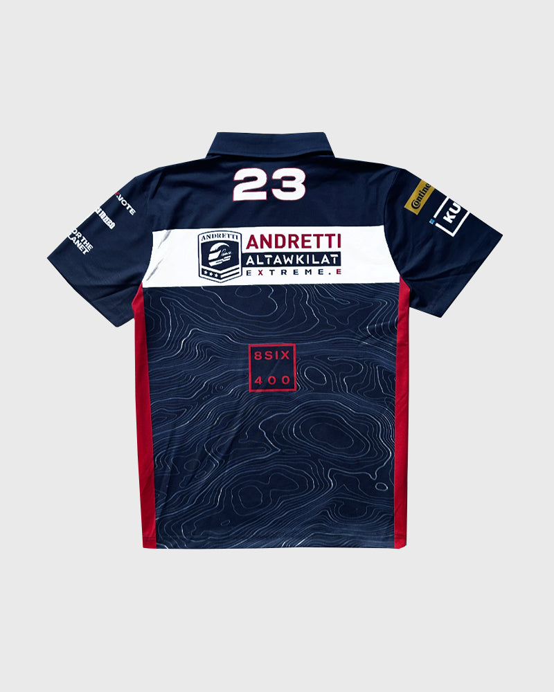 Andretti contrast panel team polo Navy